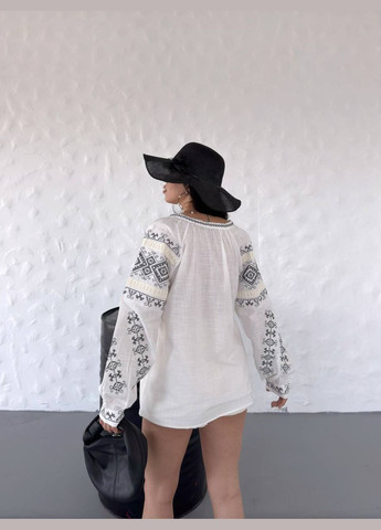 Молочная женская сорочка с вышивкой Delvinss свободная хлопок (322457910)