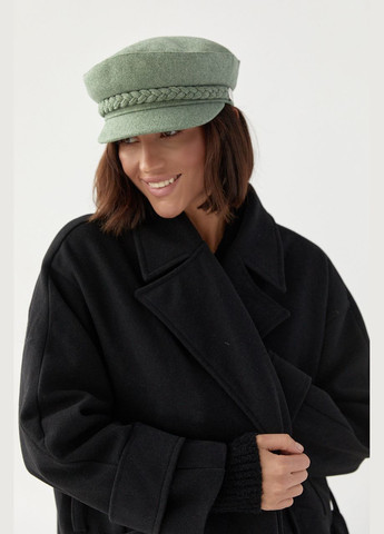 Жіноча кепі з кашеміру із косичкою - рожевий цвет, L (sku_02113) No Brand (313614727)