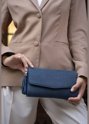 Шкіряна жіноча сумка Еліс синя crazy horse (A-026186) BlankNote клатч (327874334)