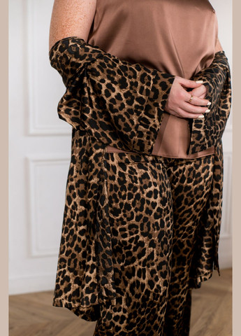 Бежева всесезон домашній шовковий костюм 3-ка Minova