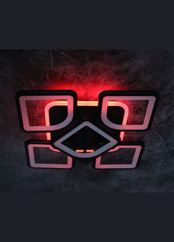 Люстра светодиодная потолочная LED светильник для квартиры на потолок лэд с пультом 25726 Черный 11х40х40 см. Sunnysky (364757667)