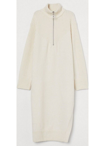 Молочное кэжуал платье H&M однотонное