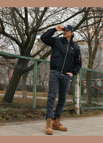 Чорна демісезонна бомбер cwu Olymp 21-BM-003/Н-NAV