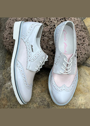 Carlo Pachini Туфлі оксфорди жіночі шкіряні. оксфорди срібний з натуральна шкіра, — демісезон (333935853)