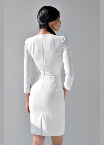 Білий ділова, коктейльна елегантна біла сукня в діловому стилі футляр Nai Lu-na by Anastasiia Ivanova однотонна