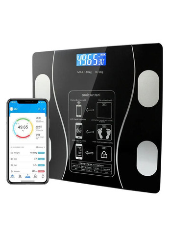 Розумні підлогові смарт ваги Bluetooth з додатком для Android або IOS, аналізатори жиру No Brand (364869947)