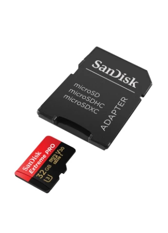 Карта пам'яті microSDXC (UHS-1 U3) A1 32Gb class 10 V30 (R100MB/s,W90MB/s) (adapter) (SDSQXCG-032G-GN6MA) SanDisk Extreme Pro (372682622)