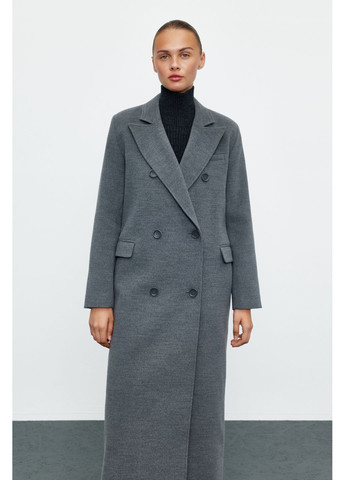 Сіре демісезонне Пальто максі оверсайз 738-1 Papaya