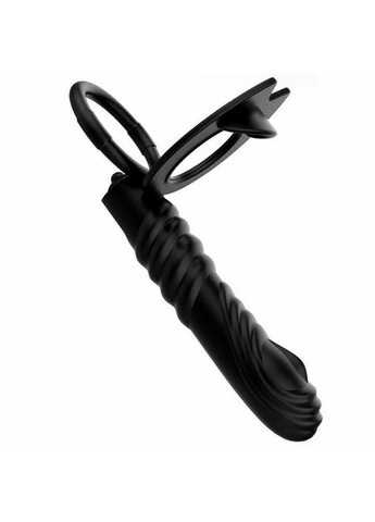 Вібруюче ерекційне кільце з рельєфним дилдо для подвійної насолоди 13 см K0197-1 No Brand (366887958)