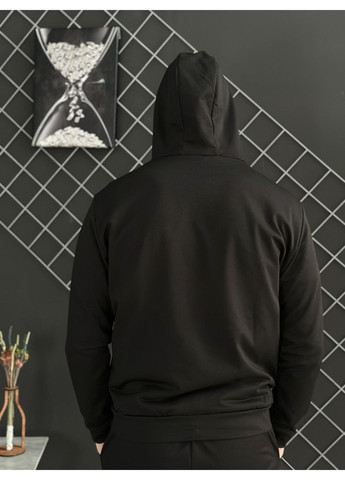 Мужская демисезонная кофта на змейке черная (двунитка) No Brand (369378593)