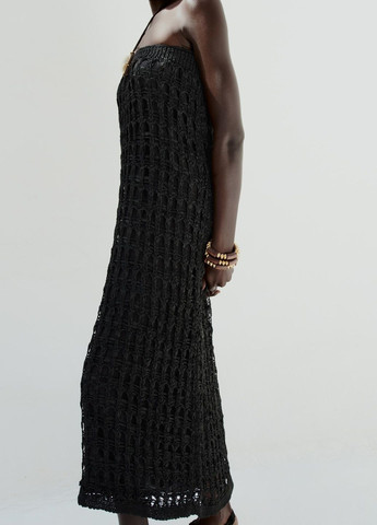 Черное повседневный платье Zara с абстрактным узором