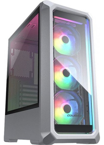 Корпус Archon 2 Mesh RGB White, без БП, Mid Tower, ATX/Micro ATX/Mini ITX, 1xUSB 2.0, 2xUSB 3.0, 3x120 мм ARGB Fan, стеклянное окно Cougar (333144267)