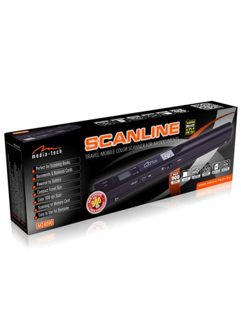 Сканер A4 ScanLine MT4090 (900 dpi, USB, Micro SD, портативний, 2 бат-ки АА, OCR, чорний) Media-Tech (372619727)