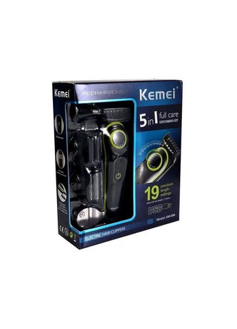 Триммер Km-696 Шесть Насадок в Комплекте для Стрижки Волос, Бритья, Стрижки Узоров (5024534) Kemei (318513473)