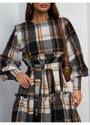 Комбінована сукня 15451 мультиколор ISSA PLUS однотонна