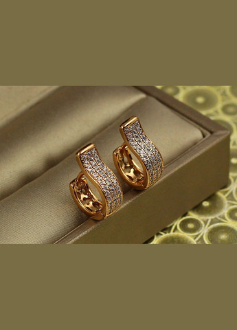 Сережки гривка три дорожки 1,5 см золотисті Xuping Jewelry (316433535)