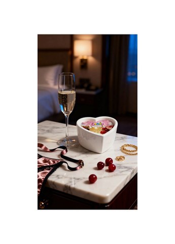 Массажная свеча с ароматом шампанского с клюквой Cranberry Champagne в форме сердца, 70 мл Candy (369660669)