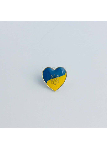 Значок патриотический Сердце Украины с трезубцем 15х15 мм Dobroznak (292338566)