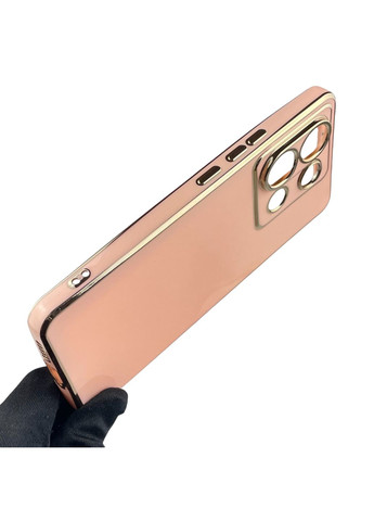 Чохол для Redmi Note 13 Pro 5G глянсовий із золотою окантовкою із захистом камери на сяомі редмі нот 13 про 5г рожевий Xiaomi (366019655)