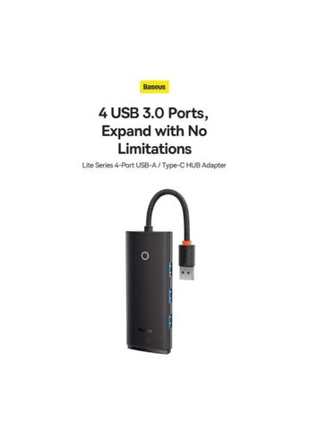 Концентратор (WKQX030401) Baseus USB-C to 4xUSB 3.0 1.0m black (366645630)