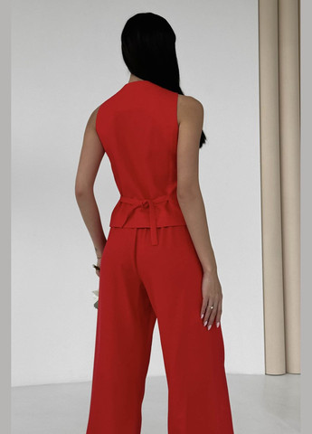Стильный брючный костюм – двойка красного цвета Jadone Fashion (292584271)