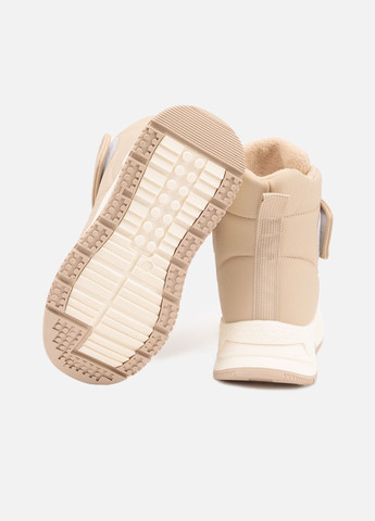 Бежевые зимние ботинки для девочки цвет бежевый цб-00260313 No Brand