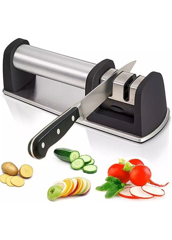 Точилка для ножів стаціонарна з нержавійки 20.5*6*6.5 см, ножеточка Kamille (311601825)