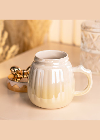 Чашка керамическая Life 500 мл с крышкой, градиент Happy Life (323641645)