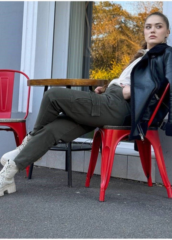 Штани карго жіночі на байці хаки Fudeyan (311600370)