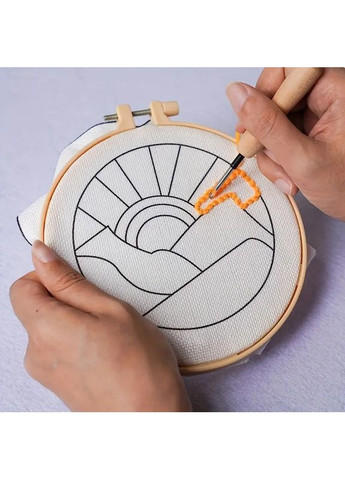 Набір для голчастого валя «Пейзажі» — комплект для творчості, 6 штук заготівок, нитка, п'яльце, голка No Brand (366304074)