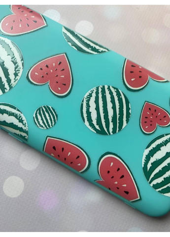 Матовий бірюзовий чохол на Samsung Galaxy A50 (2019) A505F:: Кавуни сердечка (принт 343) Creative (360660122)