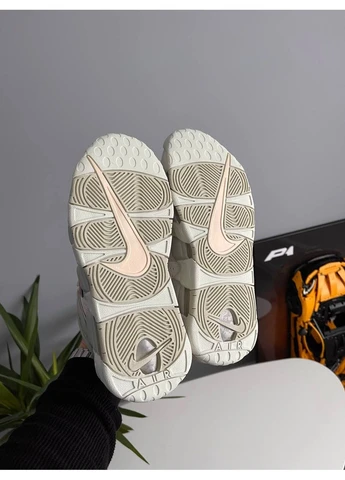 Белые демисезонные кроссовки мужские nike air more uptempo white green | найк аир мор уптемпо белые No Brand