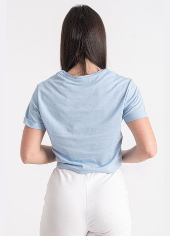 Блакитна літня футболка жіноча голубого кольору Let's Shop