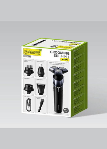 Набор для стрижения волос аккумуляторный 4 в 1 MR-675, водонепроницаемый, беспроводной Maestro (334007364)
