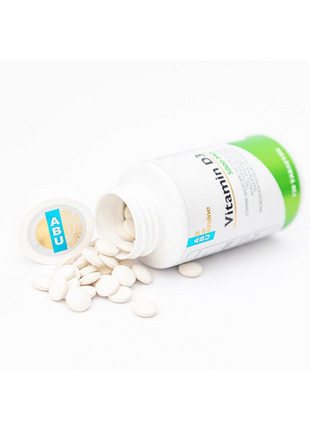 Витамин D3 5000 МЕ с ароматом яблока 120 таблеток ABU (All Be Ukraine) (292785619)