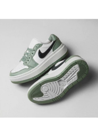 Кросівки 1 Elevate Low White/Green DH7004-300 Air Jordan комбіновані демісезони (399374363)