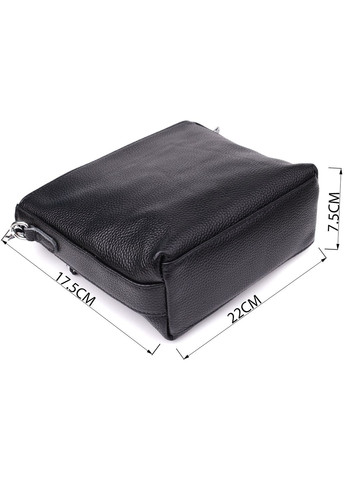 Сумка кросс-боди через плечо женская из натуральной кожи средняя Черный 38345 Vintage (355245268)