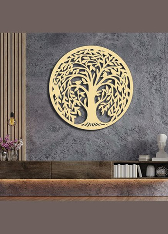 Панно 3D декоративное с объемом 15 мм для стен, Дерево круглое 60 х 60 см ванильное Декоинт (276708198)