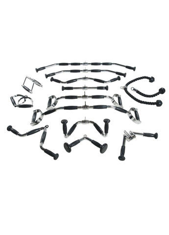 Ручка для верхней тяги 60см с параллельным хватом изогнута с резиновыми рукоятками, хром York Fitness (301865818)