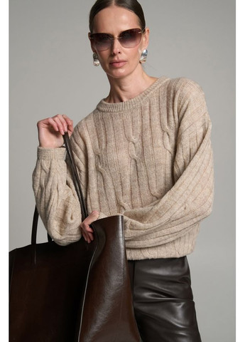 Бежевий демісезонний джемпер оверсайз з вовни преміум-класу (2877) Triko Bakh