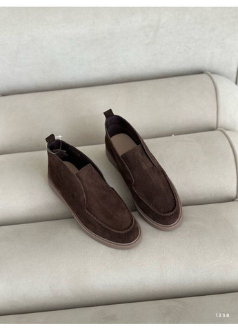 Meideli Завищені лофери шоколад, натуральна замша, коричневі лофери, жіночі лофери код 1238 лофери коричневий з натуральна замша, — демісезон (361947301)
