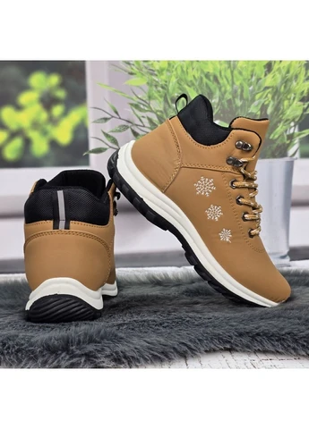 Зимние женские зимние ботинки swin shoes коричневые с искусственным мехом. Dual из искусственного нубука