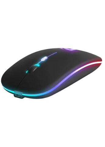 Миша бездротова оптична середня чорна з RGB підсвічуванням 800-1600 dpi Defender (386707522)