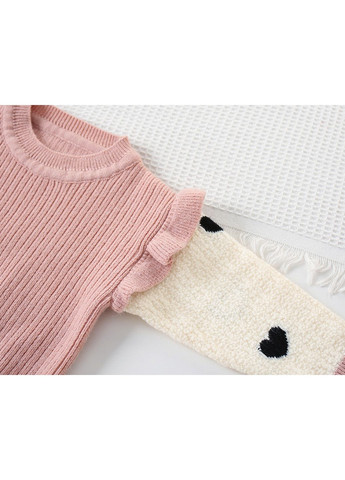 Пудровый демисезонный костюм (свитер, штаны) No Brand