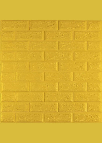 3D панель самоклеюча цегла Жовтий 700х770х5мм (0105) SW-00000146 Sticker Wall (278314757)