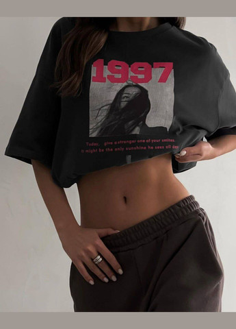 Черная женская футболка кулир No Brand