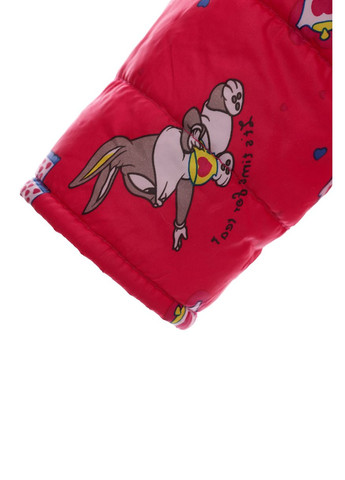 Красный зимний комбинезон на синтепоне для девочки с принтом зайки евро ноль красный 86 см (28409) BABYKROHA