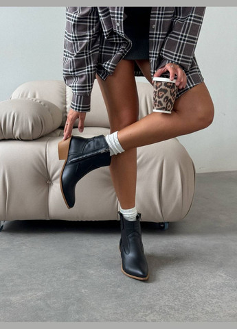 Жіночі трендові чоботи козаки натуральна шкіра чорний колір No Brand (302519718)