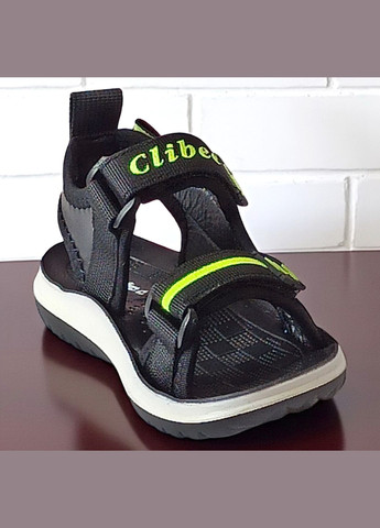 Черные спортивные, повседневные открытые текстильные босоножки спортивные сандалии для мальчика Clibee