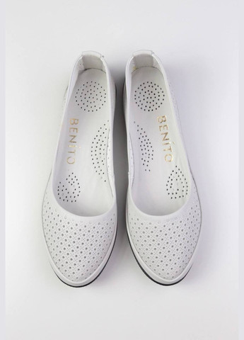 Женские балетки Benito | молочные однотонные натуральная кожа (322365602)